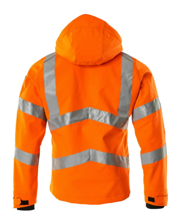 Softshell jacket with hood Blackpool, hi-vis orange L 2.