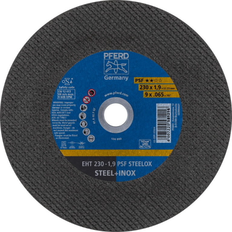Cut-off wheel PSF Steelox 230x1,9mm, Pferd | Stokker