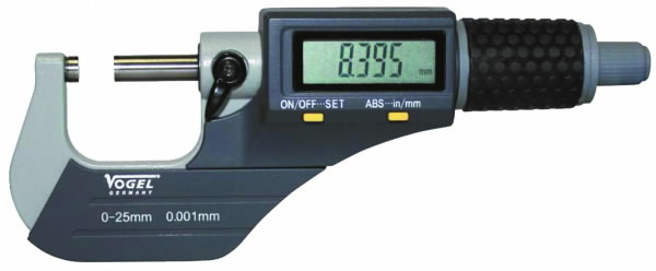 Digital micrometer 0-25mm/0-1" IP40 DIN863, Vögel 2.