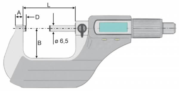 Digital micrometer 0-25mm/0-1" IP40 DIN863, Vögel 3.
