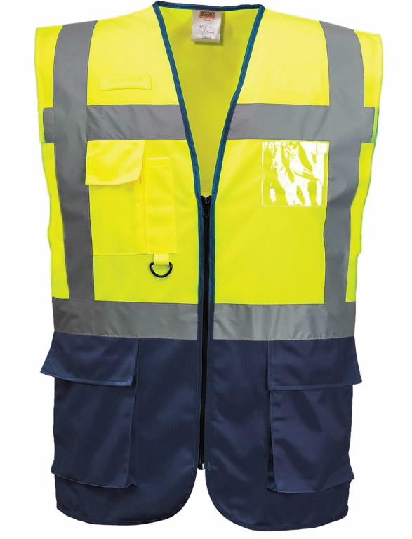 Huomiovärinen työliivi vetoketjulla Lsgmp CL2, keltainen/sin XL, Pesso