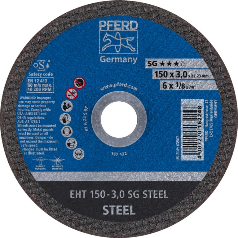 Cut-off wheel steel 150x3,0x22 A24S  SG, Pferd