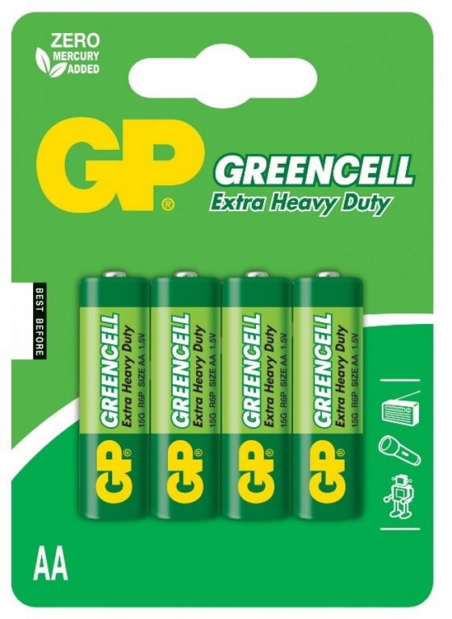 Battery AA/LR6, 1.5V, Greencell, 4 pcs., GP -