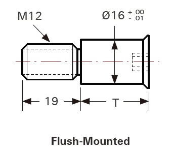 Connecting bolt, flush-mounted M12, T= 25mm  2.