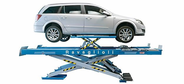 Scissor lift alignment + wheels free 5T, Ravaglioli 