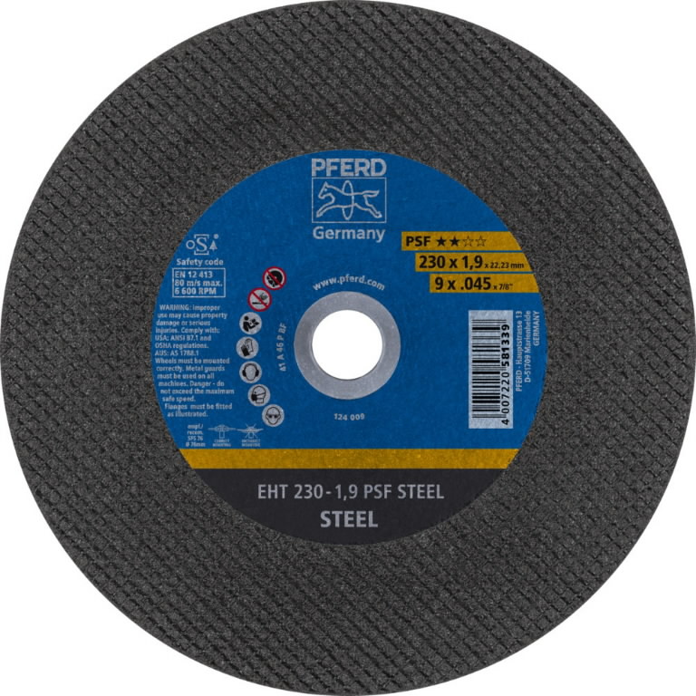 Metallilõikeketas PSF Steel 230x1,9/22,23mm, Pferd