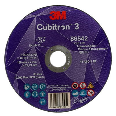 Pjovimo diskas Cubitron 3 T41 P60+ 150x2,0/22,23mm