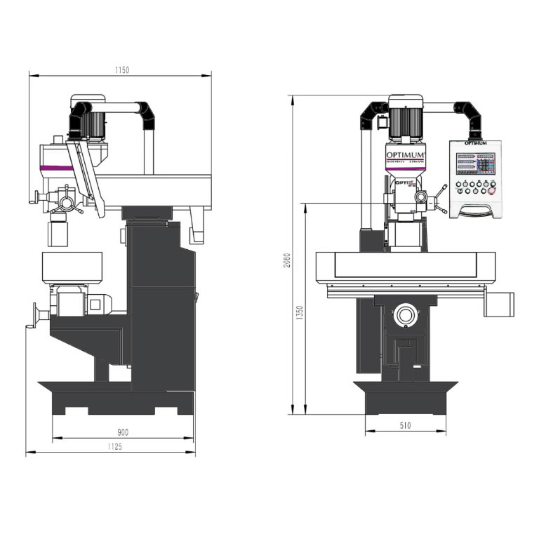 Drilling-milling machine OPTImill MT50, Optimum