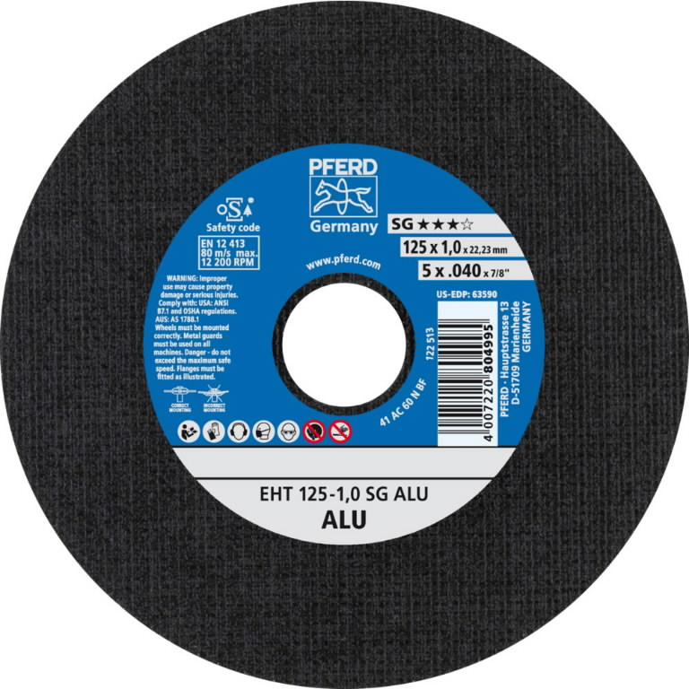 Pjovimo diskas SG ALU aliuminiui 125x1mm, Pferd