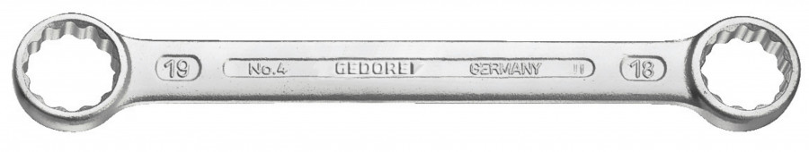 Double ended ring spanner, flat 4 12x13m, Gedore