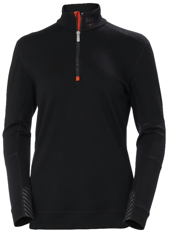 Marškinėliai LIFA Merino Halfzip, moteriški, juoda XL