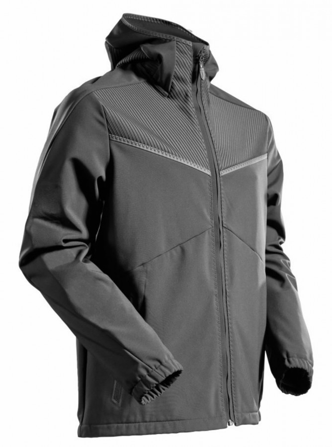Softshell jacket 22102 Customized, modern fit, stone grey 3X 4XL