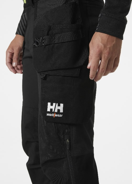 Kelnės su kabančiomis kišenėmis Oxford 4X Cons, tamprios, juoda C44 4.