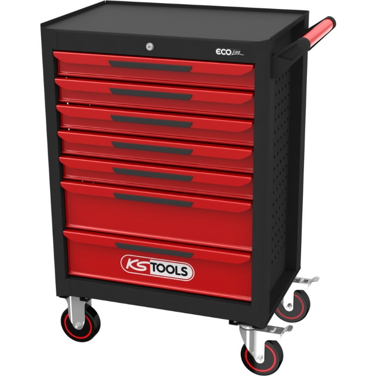 ECOline BLACK/RED tool cabinet with 7 drawers, KS Tools