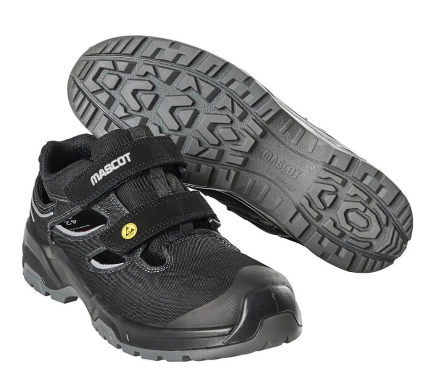 Safety sandals F0100-910, S1P SRC ESD, black/grey 8-37