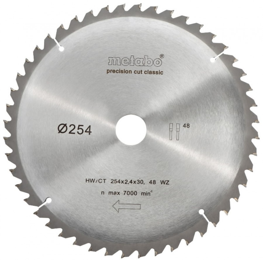 Saeketas Classic 254x2,4/1,8x30mm, z48, WZ, -5°, Metabo