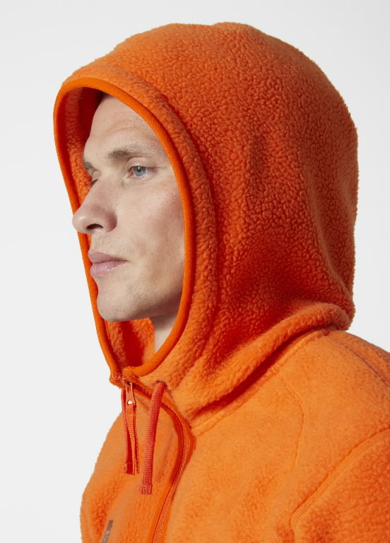 Džemperis fleece Heritage Pile, su gobtuvu, oranžinė XL 4.