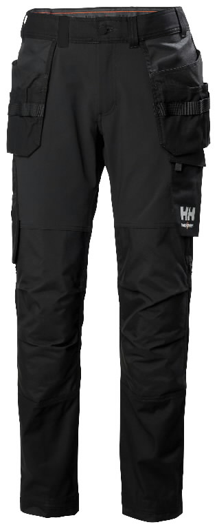 Kelnės su kabančiomis kišenėmis Oxford 4X Cons, tamprios, juoda C46