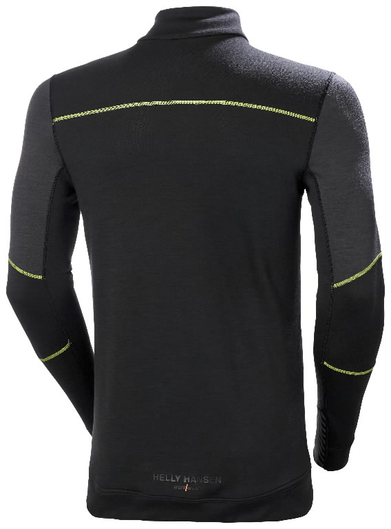 Apatiniai marškinėliai LIFA Merino Halfzip, juoda/salotinė XS 2.