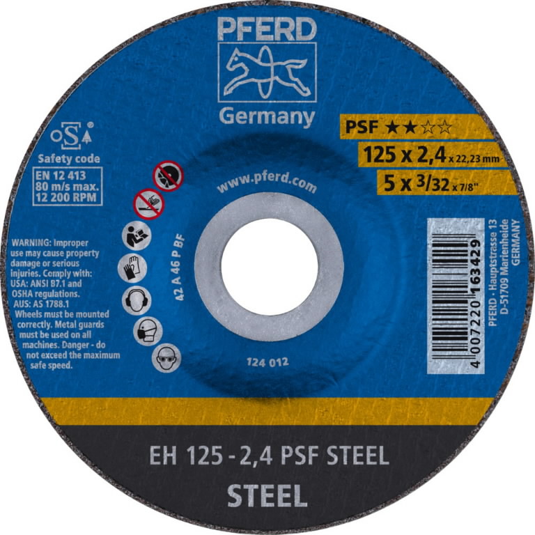 Cut-off wheel PSF Steel EH 125x2,4mm, Pferd