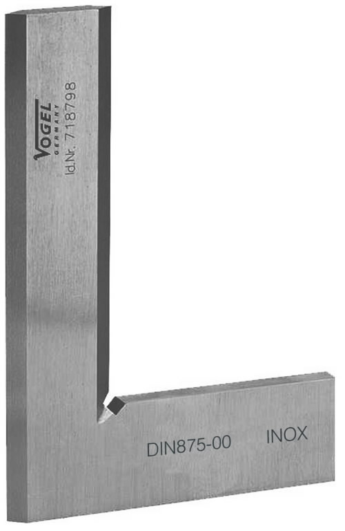 Precision Inspection Square DIN 875, GG 00, inox, 50 mm flat 