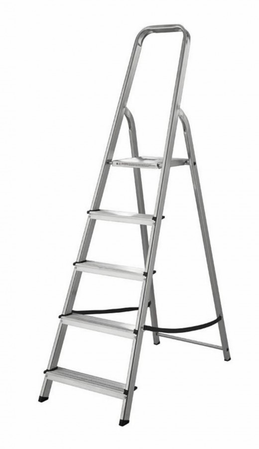 PROMASTER stepladder, 5 steps, Abru freestanding ladders
