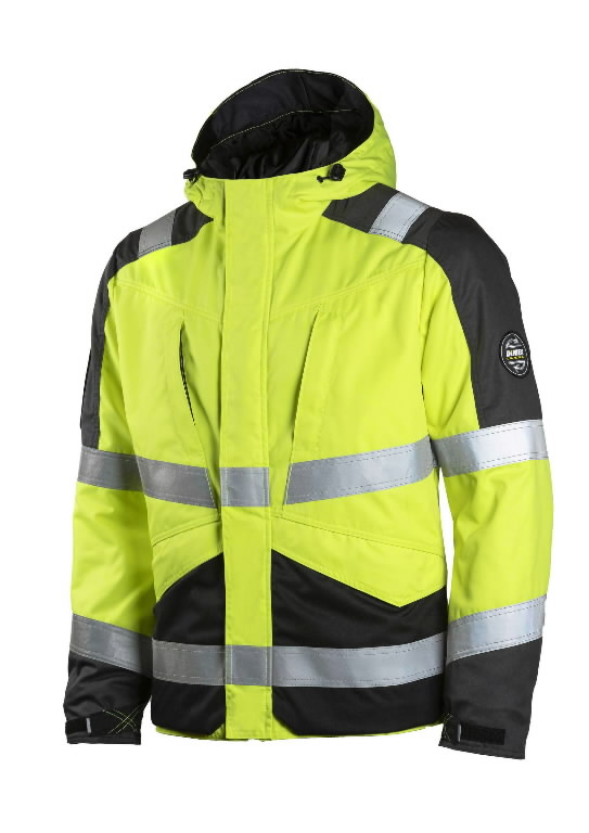 Winter jacket 6101, HI-VIS CL2, grey/yellow/black XS