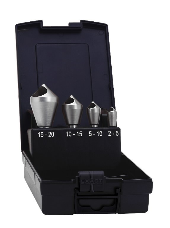 Deburring Countersink set 2-20 mm No. 5/10/15/20 HSS 90°, Exact