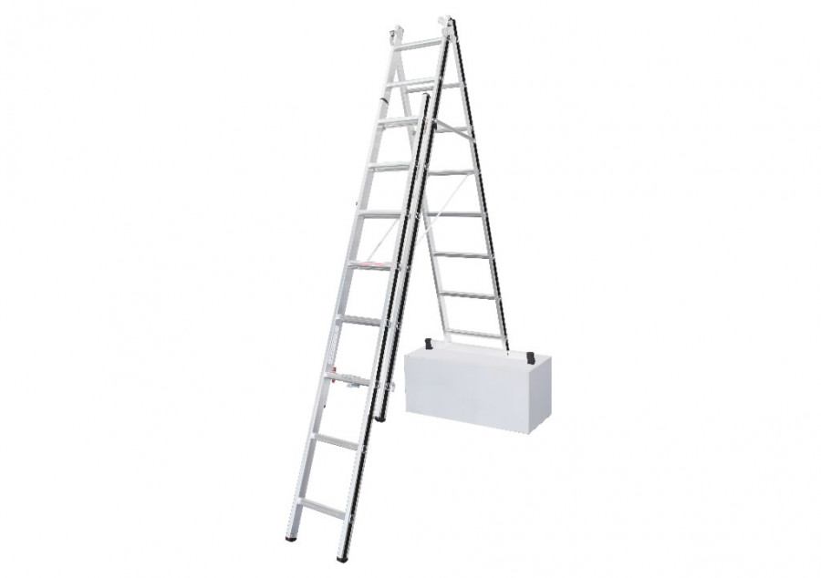 Combination ladder 3x8 steps, 2,32/5,11m 70047, Alu-Pro - Leaning 