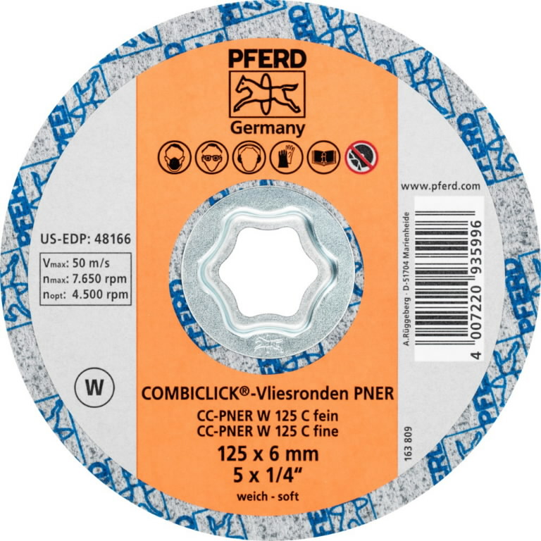 Non-woven discs PNER W 125 SiC F COMBICLICK®, Pferd
