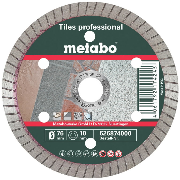 Diamond cutting disc 76 x10 mm, professional, TP, Metabo