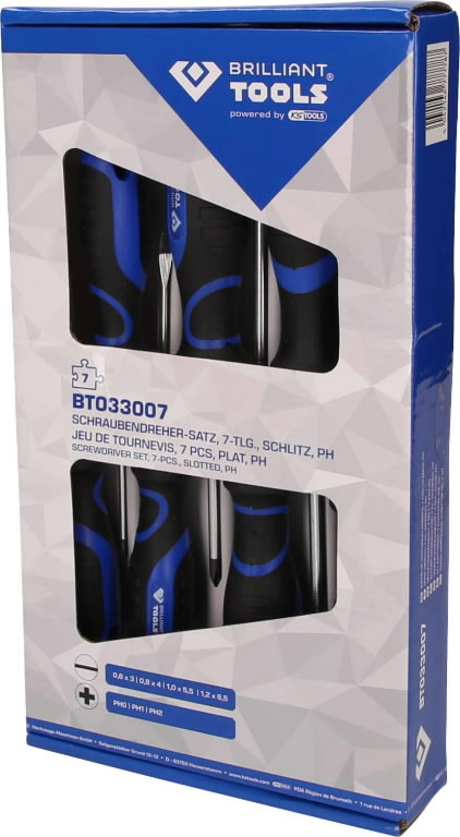 BRILLIANT TOOLS BT033007 Slotted, PH screwdriver set (7 pcs