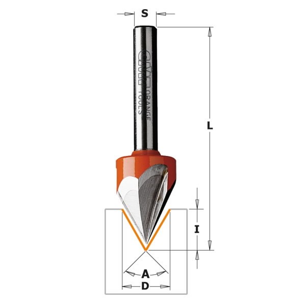LASER POINT BIT (60°) Z2 HW S=8 D=12,7, CMT
