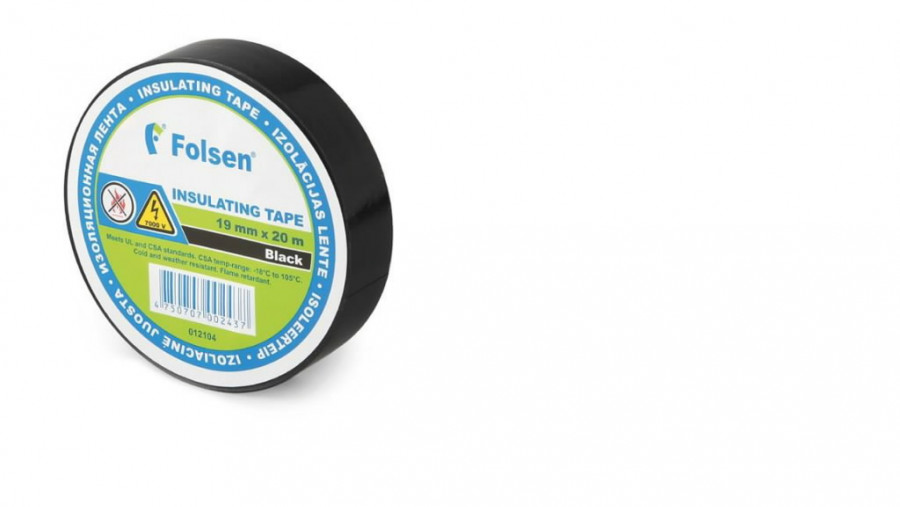 PVC-isoleerteip must 19mmx20m, Folsen