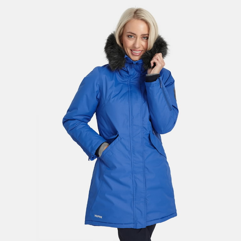 Winter jacket parka Vivian hooded, blue XS, Huppa Stokker- tools