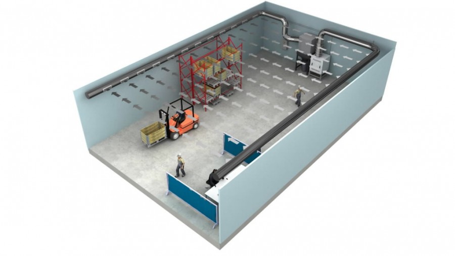 Keevitussuitsu filtreerimise süsteem Push-Pull, Plymovent