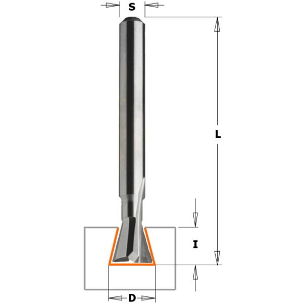 Dovetail router bit for Hoffmann® W4   S=8  D=16,7X12,5X4, CMT
