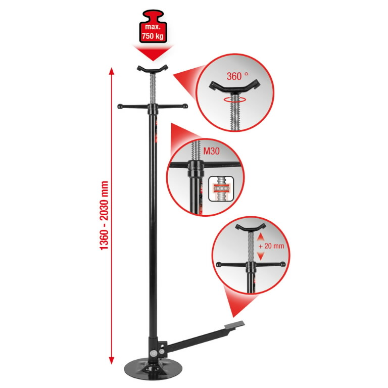 Underhoist stand with pedal, up to 750kg  2.