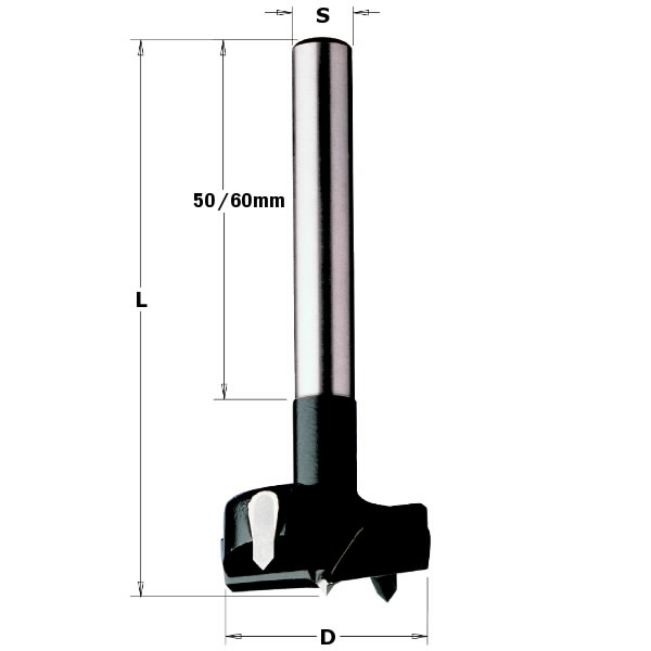 BORING BIT TCT D=28X90 S=10X60 RH, CMT