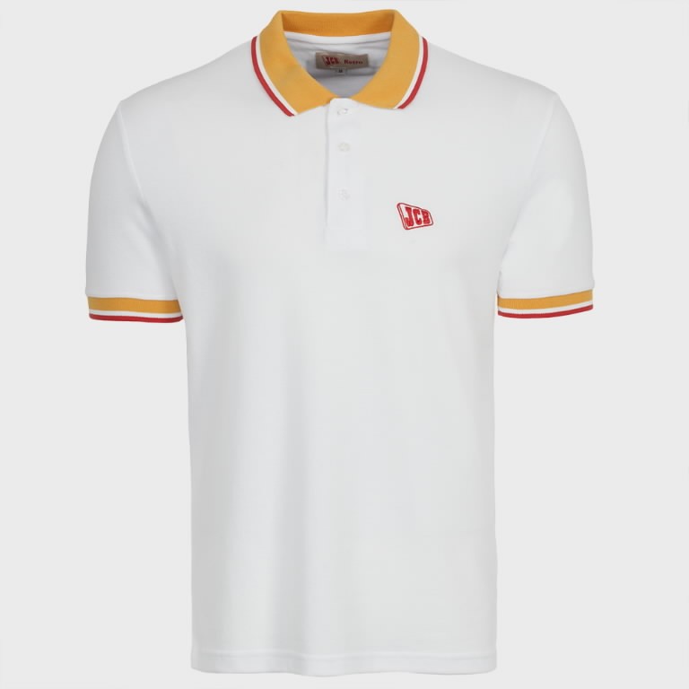 Poloshirt  Retro white, size XL, JCB