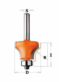 HW OVOLO SASH ROUTER BIT WITH BEARING (F)  S=8   D=28X19  R=, CMT