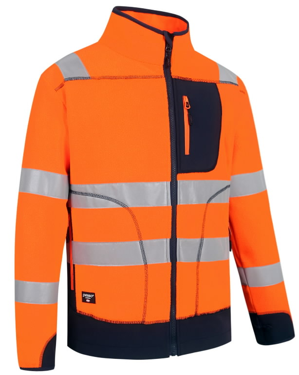 Džemperis didelio matomumo CL2 FL02 oranžinė/t.mėlyna XL