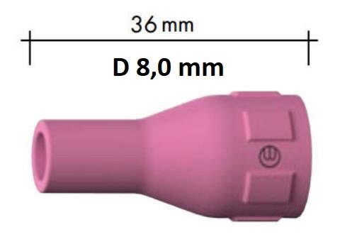 Keraamiline gaasidüüs, Abitig 150/260W, d=8mm, VE=10, Binzel