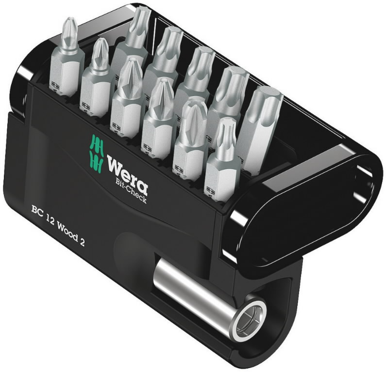 Antgalių komplektas Bit-Check 12 Wood 2, Wera