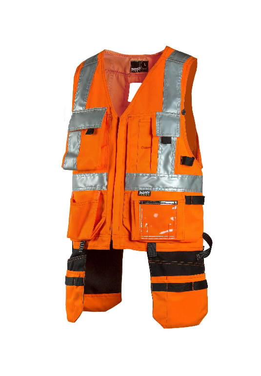 Signalinė liemenė su kišenėmis 6320R, orange XL