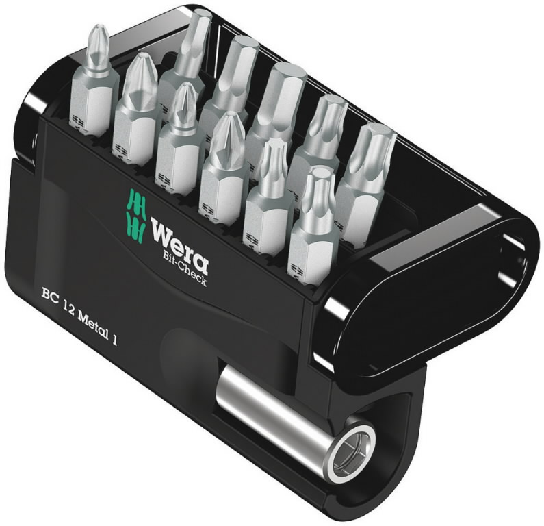 Otsakute komplekt Bit-Check 12 Metal 1, Wera