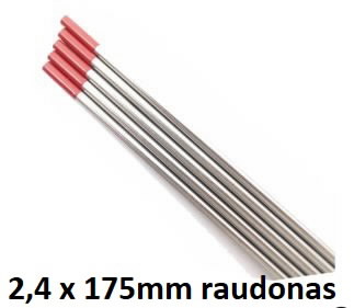 Volframinis elektrodas raudonas WT20 2,4x175mm 