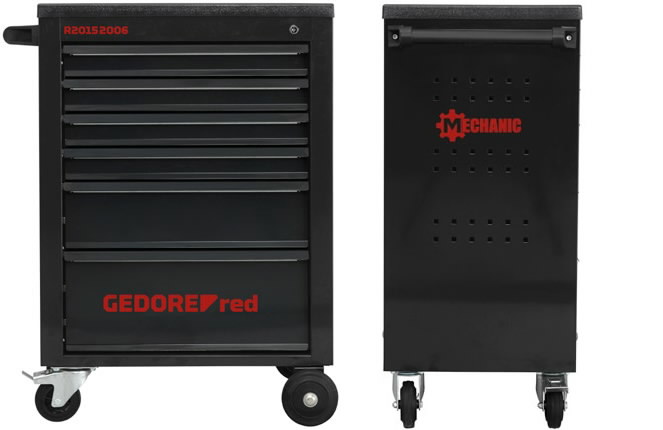 Tööriistakäru MECHANIC BLACK 6 sahtlit 910x628x418, Gedore RED