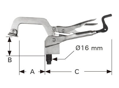 Inserta pliers, throat depth A=50mm, opening B=60mm, C=150mm  3.