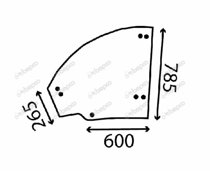 Door glass upper NH 76092688, Bepco